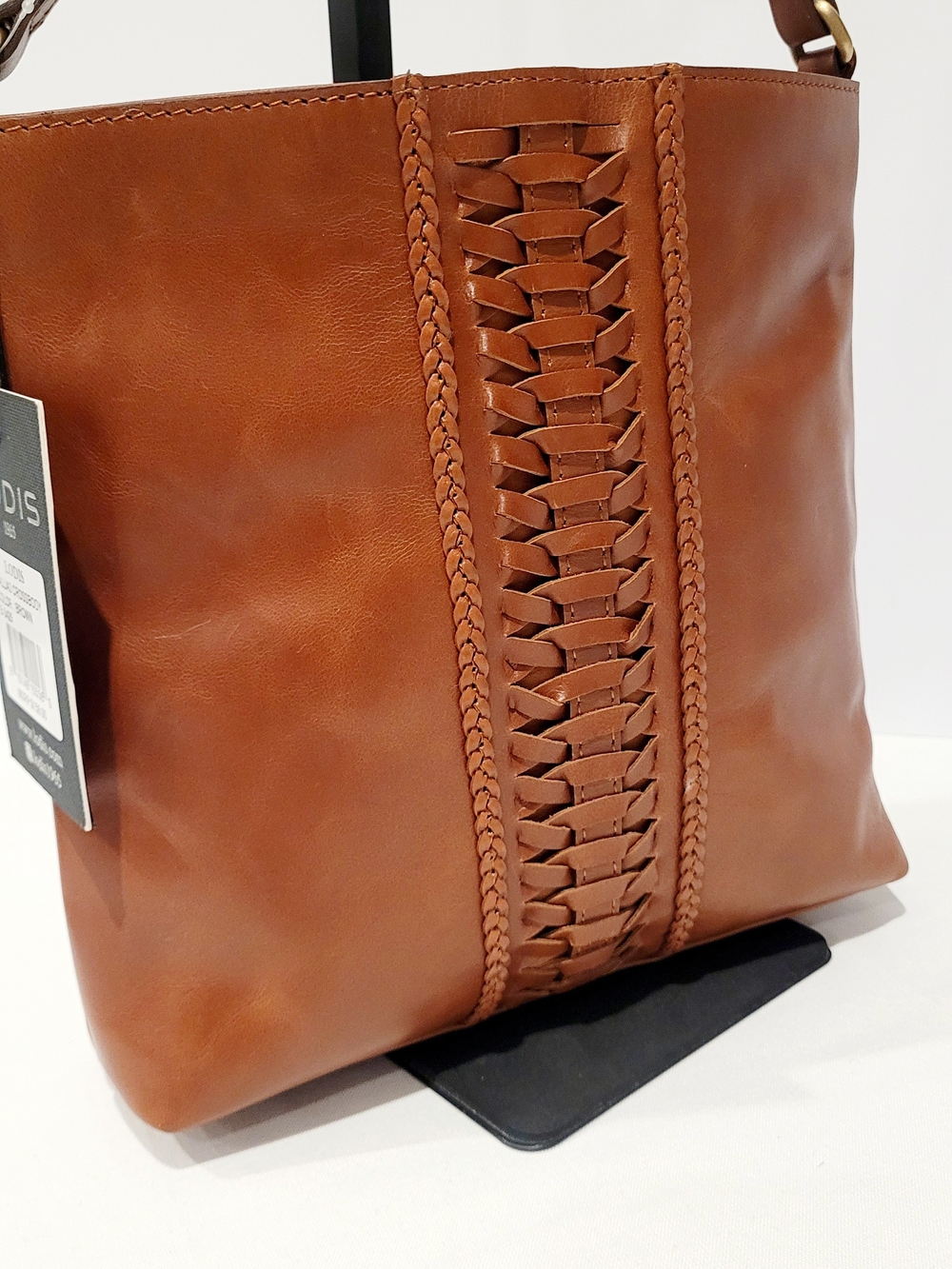 LODIS Cognac Crossbody Leather Bag with Matching Wallet - Picture 2 of 6